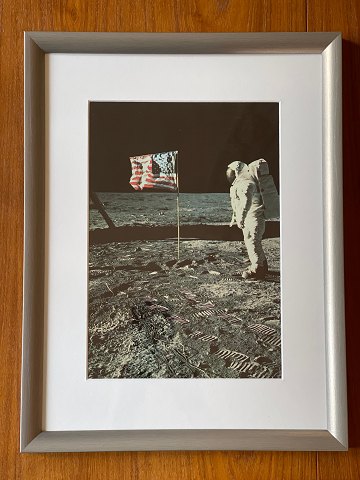 Originalt NASA farveoffsetfotografi / fotoprint fra af Edwin "Buzz" Aldrin under Apollo-11 månemissionen i 1969