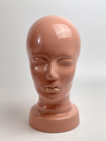Keramikhoved / buste / hatstand i lys pink nr. 701 fra Scheurich DKK 1250