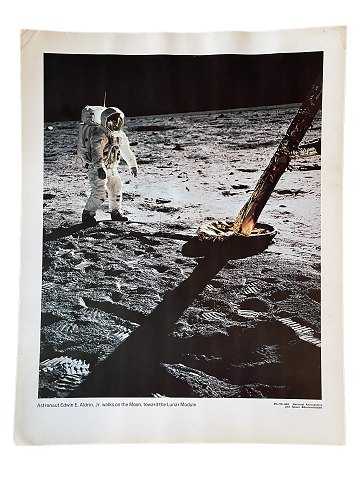 Originalt NASA farveoffsetfotografi fra Apollo månelandingen