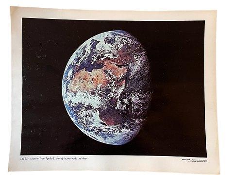 Originalt NASA farveoffsetfotografi fra Apollo 11 månemissionen i juli 1969.