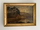 Månemaleri af Edward Henry Holder, formodentlig fra Friars Crag, Derwentwater, Lake District National Park, UK, 1880'erne, olie på lærred